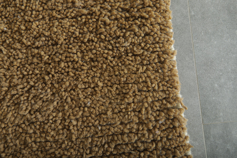 Small handmade Moroccan brown wool rug - 2.1 ft x 3.4 ft