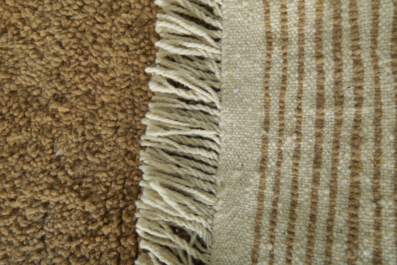 Small handmade Moroccan brown wool rug - 2.1 ft x 3.4 ft