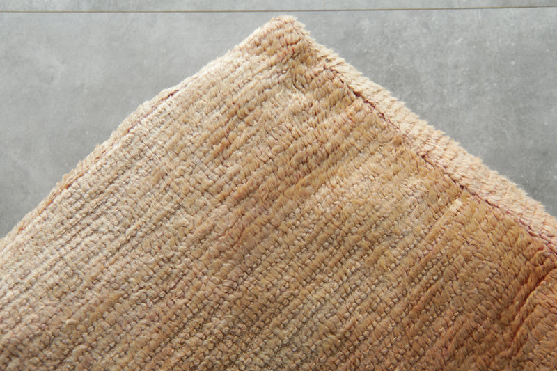 Beige wool ottoman poufs - Handwoven floor cushions