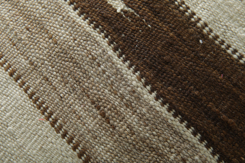 Moroccan kilim poufs - Brown & beige wool floor cushions