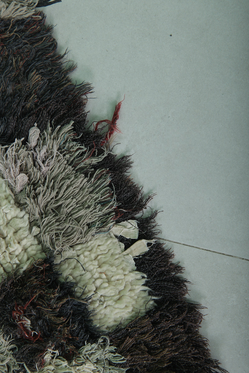 Moroccan Berber Rug – 2.1 x 5.9 Feet – Checkered Handwoven Design - Boucherouite Rugs