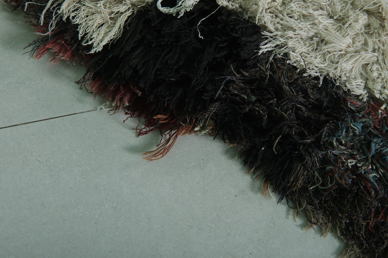 Moroccan Berber Rug – 2.1 x 5.9 Feet – Checkered Handwoven Design - Boucherouite Rugs