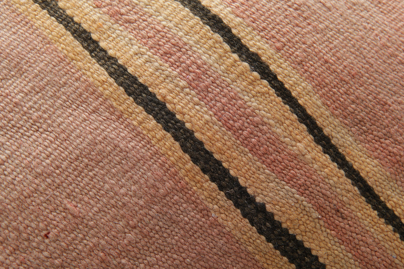 Striped kilim pouf - Handwoven Moroccan pouf