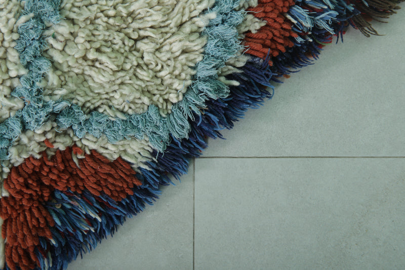 Moroccan Berber Rug – 1.8 x 4 Feet – Diamond Multicolored Handwoven Art - Boucherouite Rugs