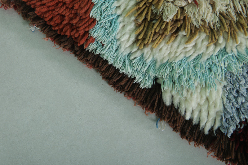 Moroccan Berber Rug – 1.8 x 4 Feet – Diamond Multicolored Handwoven Art - Boucherouite Rugs