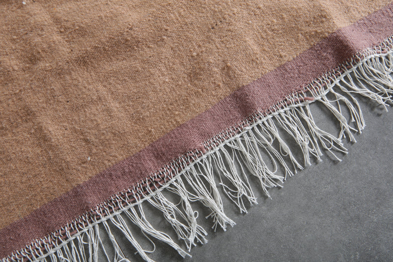 Moroccan Flatweave Wool Rug - 7.3 x 9.3 feet Minimal Tribal Kilim Carpet - Flat woven rugs