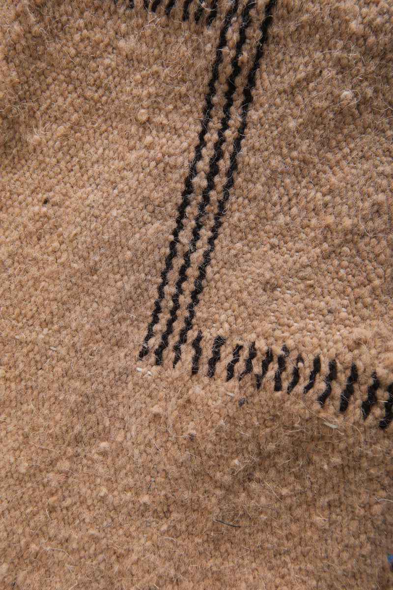 Moroccan Flatweave Wool Rug - 7.3 x 9.3 feet Minimal Tribal Kilim Carpet - Flat woven rugs