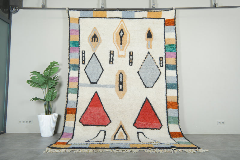 Colorful Moroccan rug  7.5 ft x 11 ft - Handmade