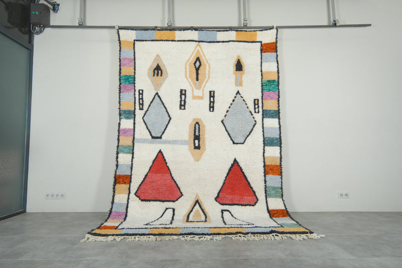 Colorful Moroccan rug  7.5 ft x 11 ft - Handmade