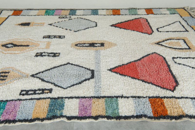 Colorful Moroccan rug  7.5 ft x 11 ft - Handmade