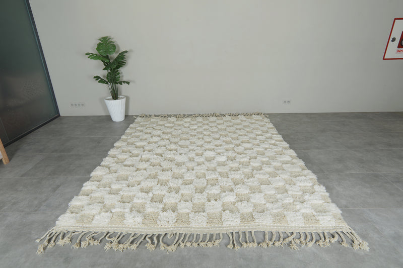Checkered Moroccan rug  8.2 feet x 9.6 feet - Handmade