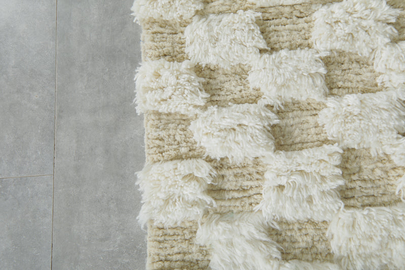 Checkered Moroccan rug  8.2 feet x 9.6 feet - Handmade