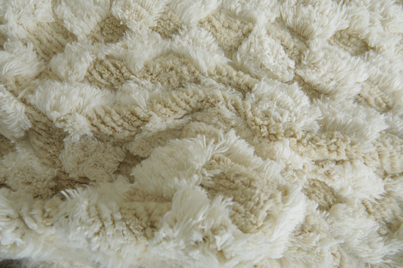 Checkered Moroccan rug  8.2 feet x 9.6 feet - Handmade