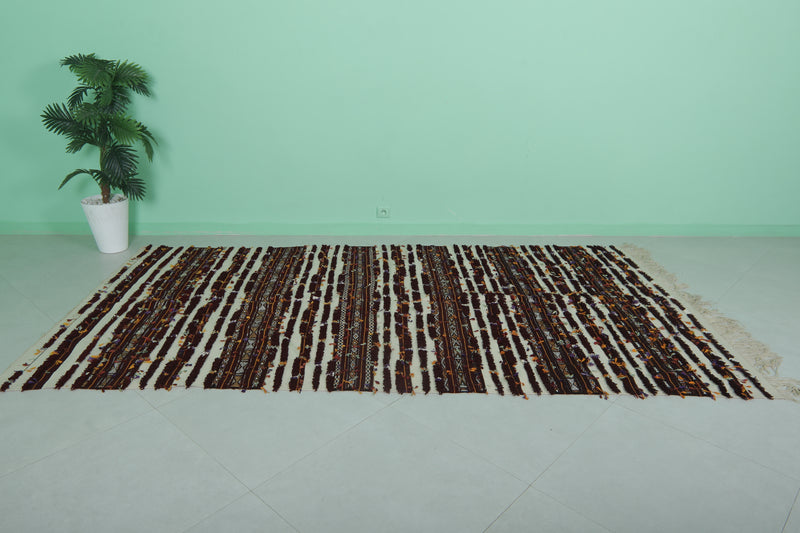 Long Moroccan Wedding Rug - 5.4 FT x 10 FT | Handwoven Berber Design - Wedding blanket
