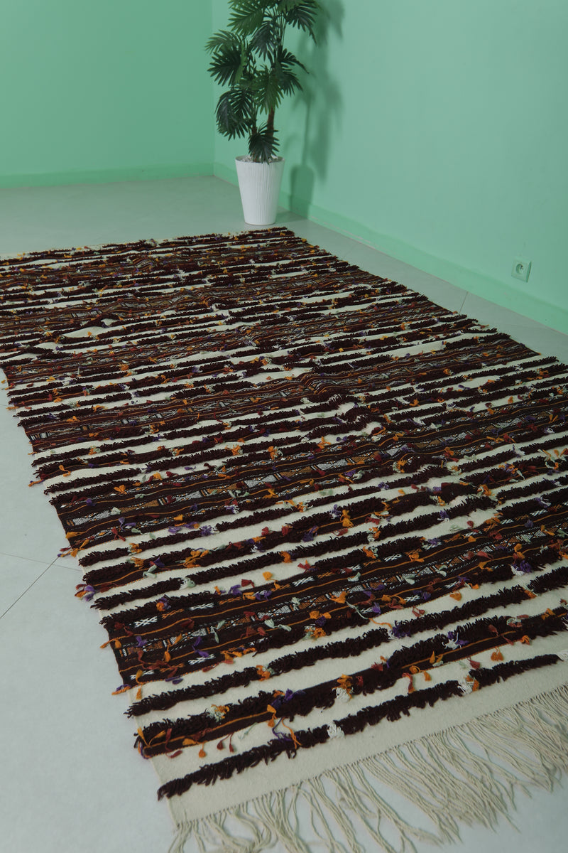 Long Moroccan Wedding Rug - 5.4 FT x 10 FT | Handwoven Berber Design - Wedding blanket