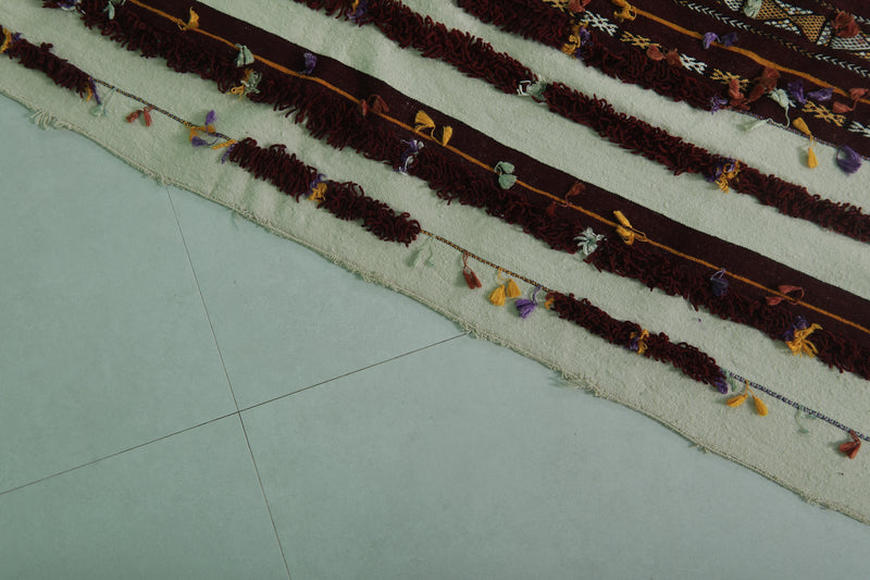 Long Moroccan Wedding Rug - 5.4 FT x 10 FT | Handwoven Berber Design - Wedding blanket