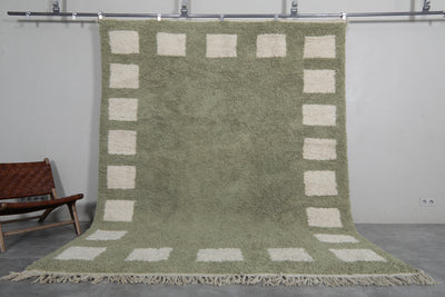Green checkered rug - Moroccan rug - wool berber rug - custom moroccan rugs