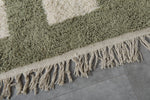 Green checkered rug - Moroccan rug - wool berber rug