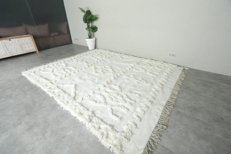 White berber Moroccan rug - Custom size