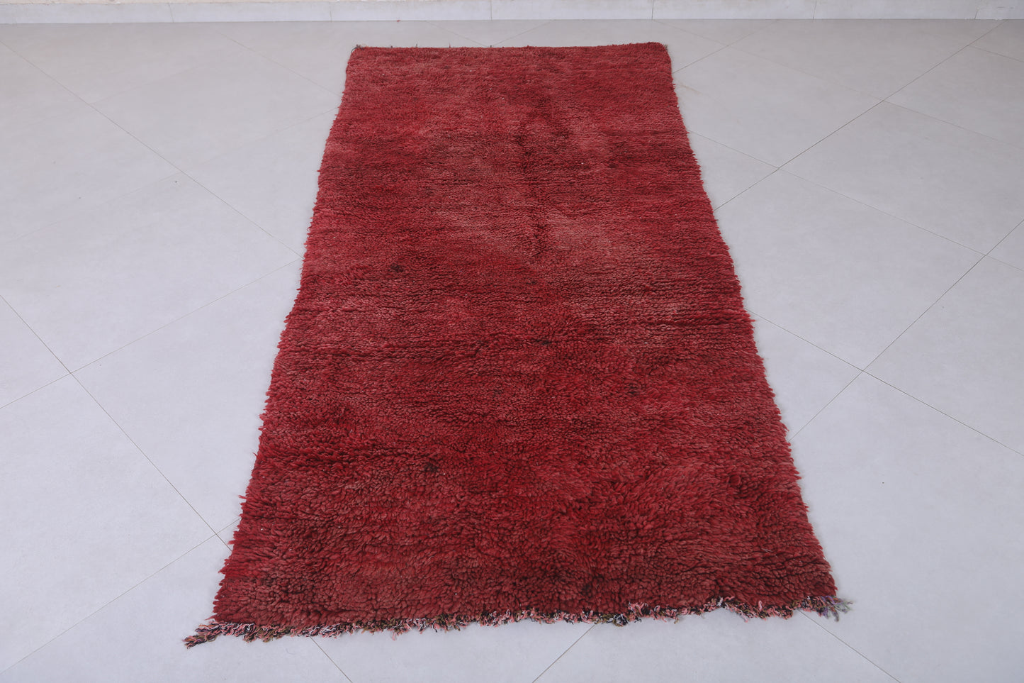 Moroccan berber rug 3.4 X 7.4 Feet - Boucherouite Rugs