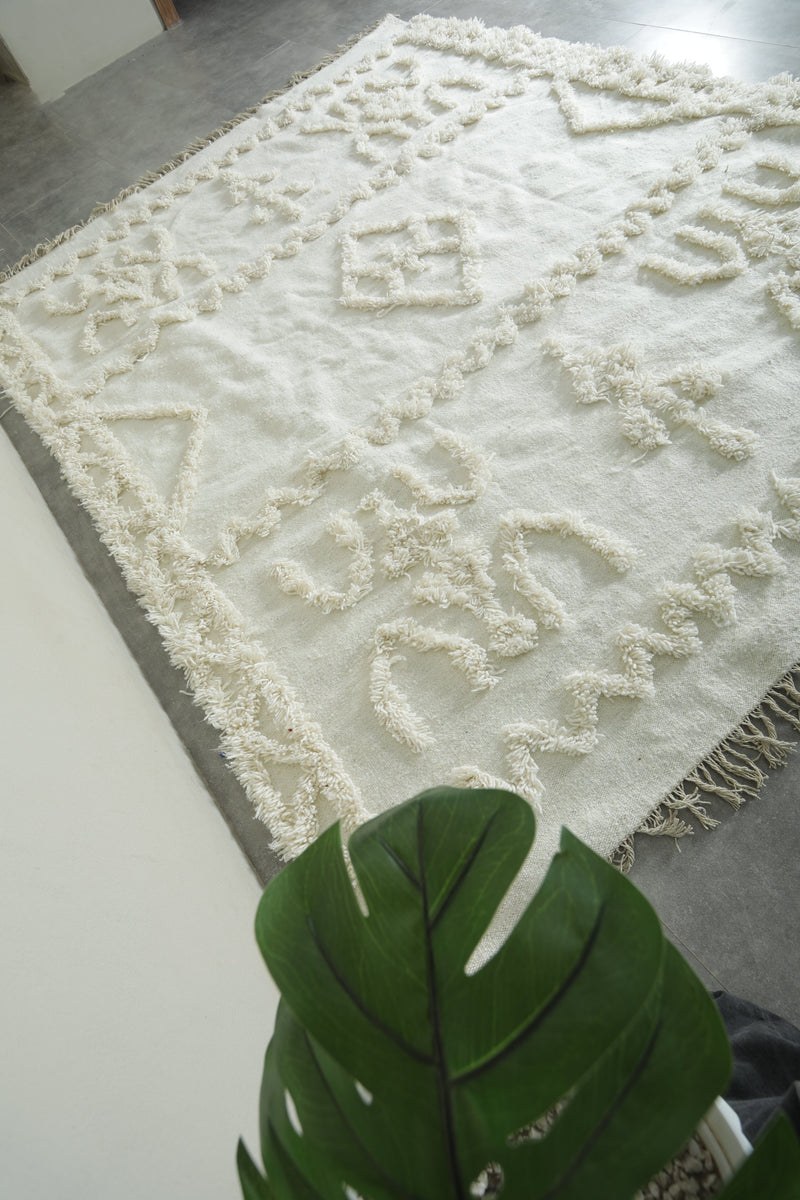 White berber Moroccan rug - Custom size