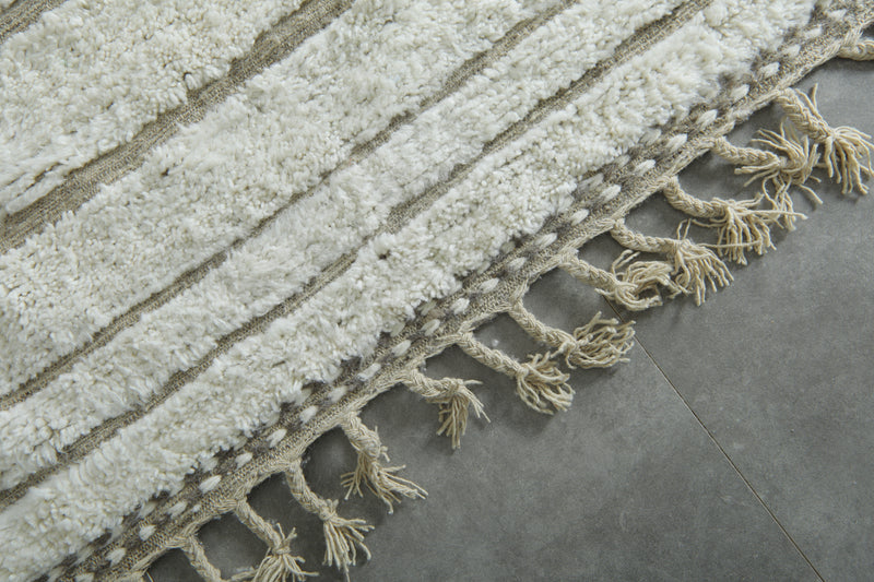 Moroccan berber white and gray geometric rug  8.4 feet x 10 feet- Handmade - moroccan rug