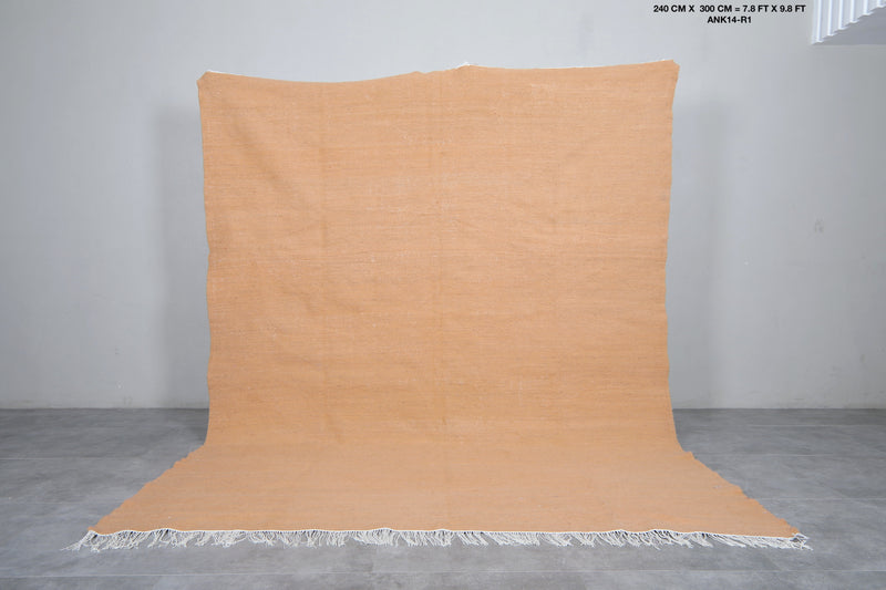 Solid Beige Moroccan Rug - 7.8 x 9.8 ft - Flat woven rugs