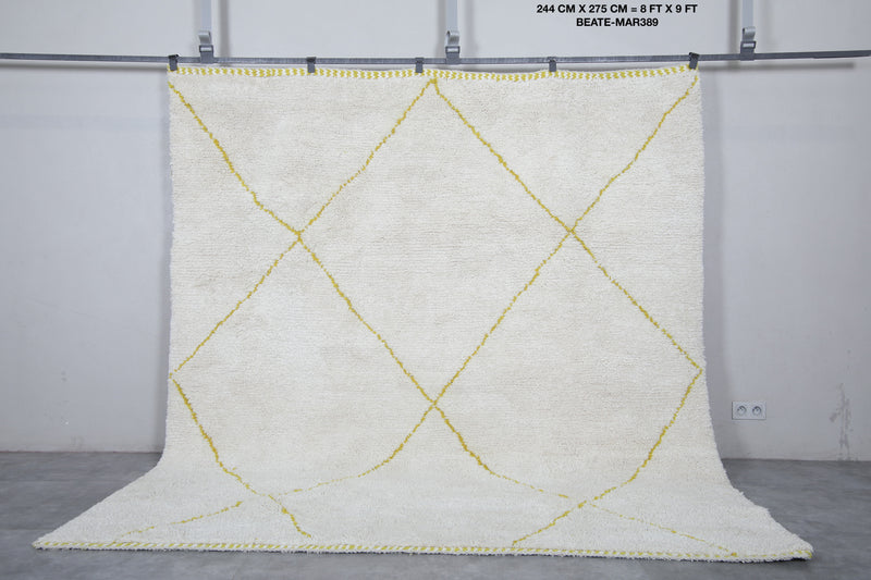 Custom size rug - White Moroccan beni ourain berber rug