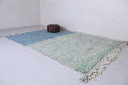 Beni ourain rug - Custom Berber blue and green rug