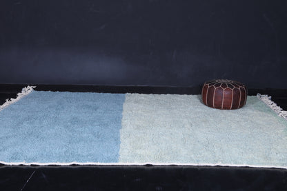 Beni ourain rug - Custom Berber blue and green rug