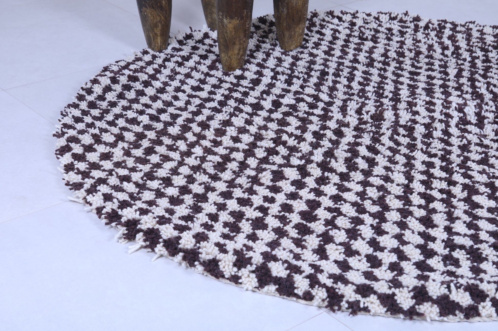 Round Moroccan wool 5 Feet - Beni ourain rugs