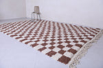Checkered rug - Custom area rug - Moroccan brown and beige rug