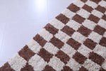 Checkered rug - Custom area rug - Moroccan brown and beige rug