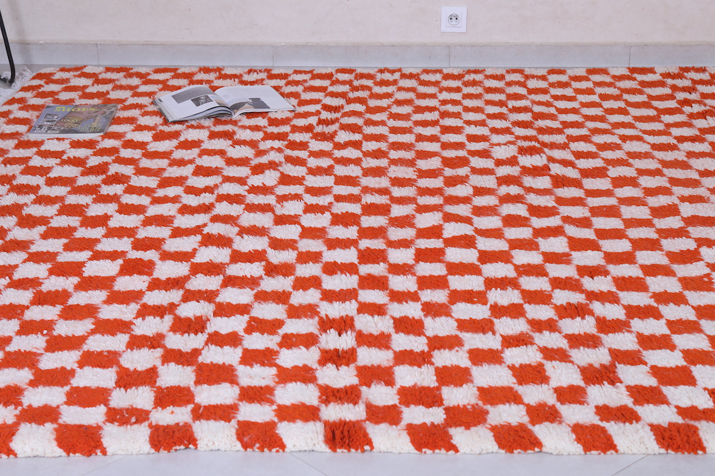 Checkered Moroccan rug - Moroccan Berber red rug - Custom Rug