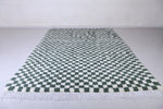 Checkered Moroccan rug - Green and White Beni rug - Custom Rug