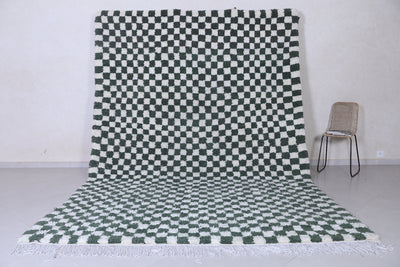 Checkered Moroccan rug - Green and White Beni rug - Custom Rug - custom moroccan rugs