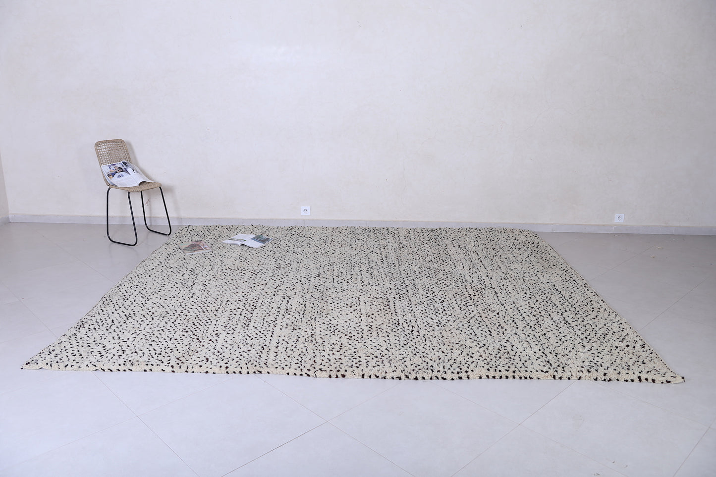 Moroccan solid rug - Handmade Berber area rug