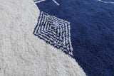 Custom Blue and White Berber rug - Handmade Beniourain rug