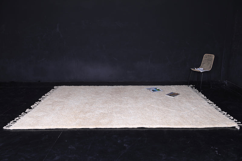 Custom beni ourain cream Moroccan rug with diamond pattern