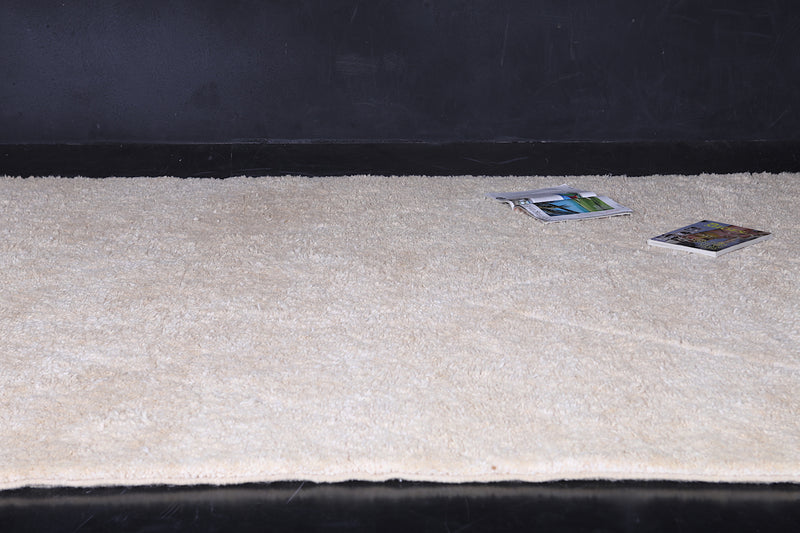 Custom beni ourain cream Moroccan rug with diamond pattern