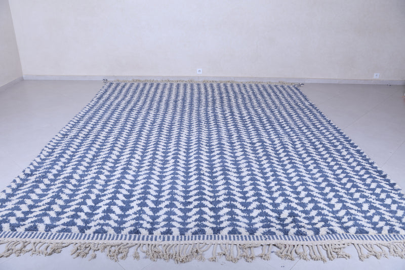 Custom Handmade blue berber Rug - Moroccan wool rug - custom moroccan rugs