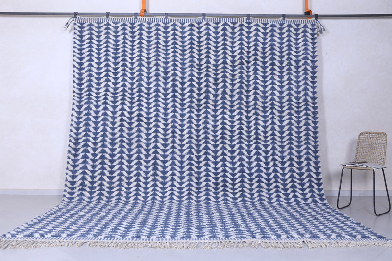 Custom Handmade blue berber Rug - Moroccan wool rug - custom moroccan rugs