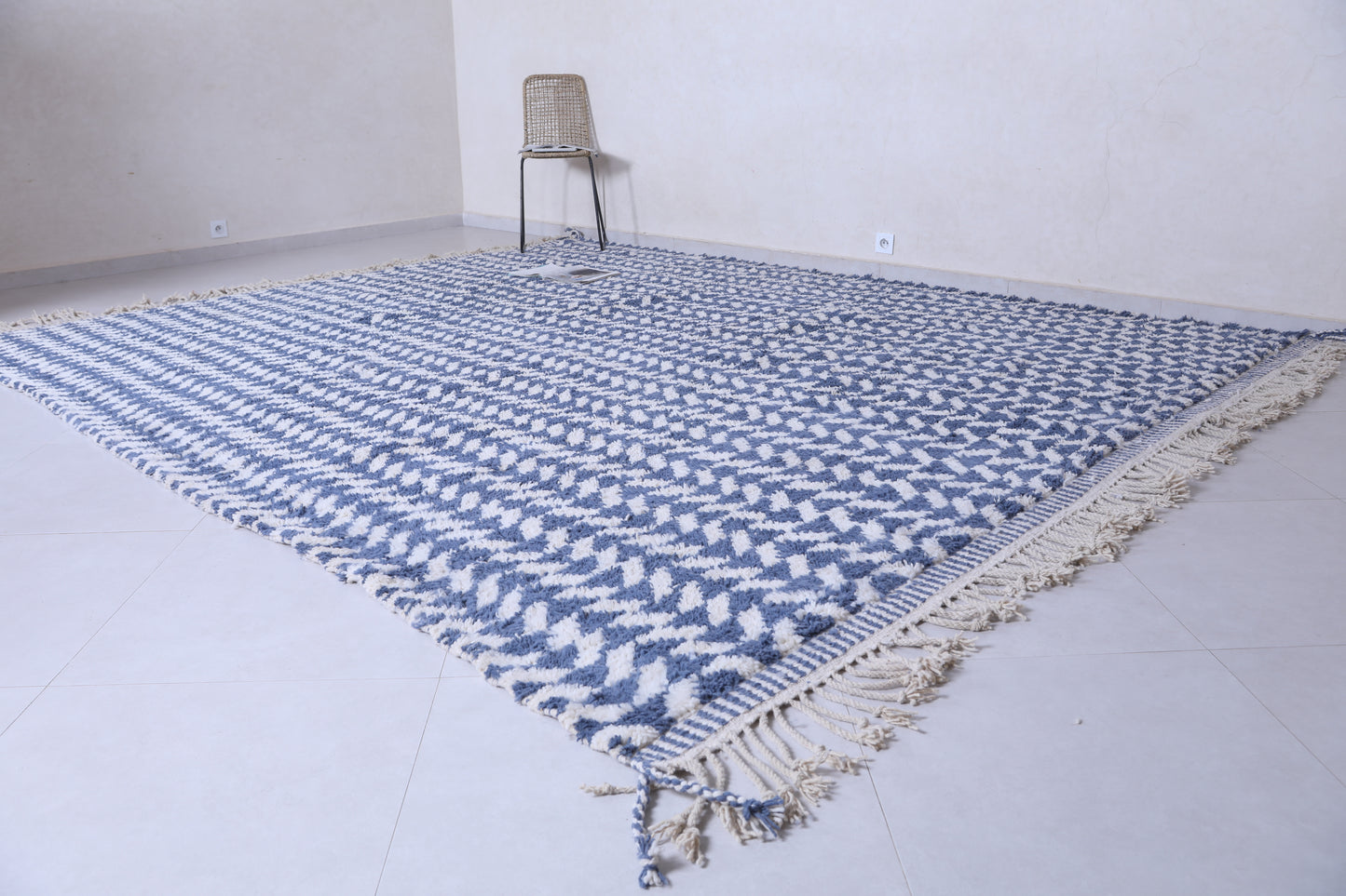 Custom Handmade blue berber Rug - Moroccan wool rug
