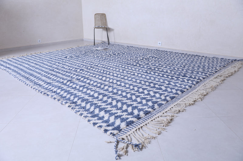 Custom Handmade blue berber Rug - Moroccan wool rug - custom moroccan rugs