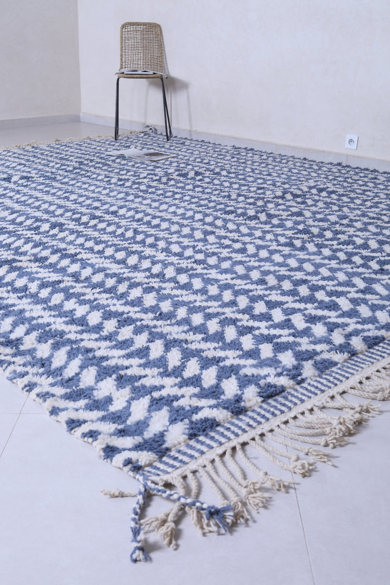 Custom Handmade blue berber Rug - Moroccan wool rug - custom moroccan rugs