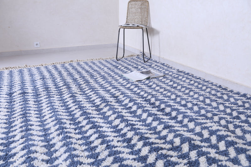 Custom Handmade blue berber Rug - Moroccan wool rug - custom moroccan rugs