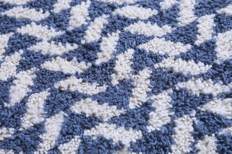Custom Handmade blue berber Rug - Moroccan wool rug - custom moroccan rugs