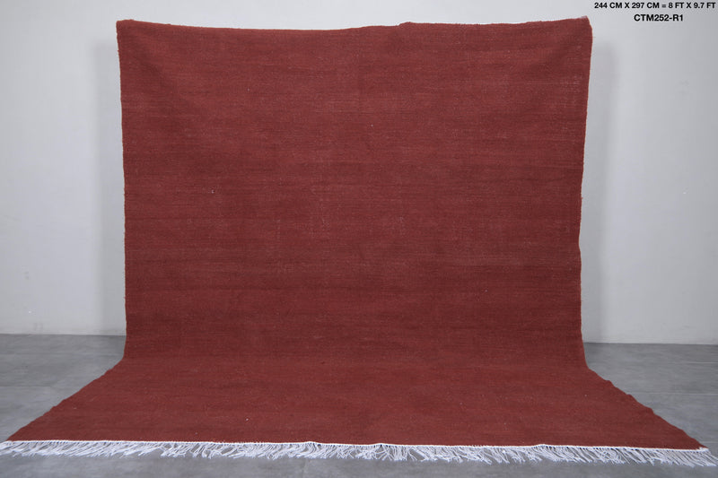 Moroccan Rug - 8 X 9.7 Feet | Terracotta Red