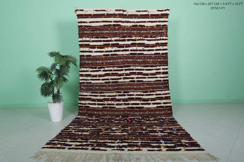 Long Moroccan Wedding Rug - 5.4 FT x 10 FT | Handwoven Berber Design - Wedding blanket