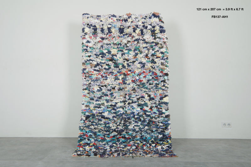 Handwoven Moroccan boucherouite rug - 3.9 ft x 6.7 ft